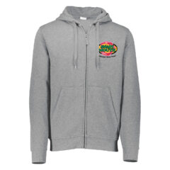Smart Mouth Grey Zip-Up Hoodie, no model, front with left chest imprint