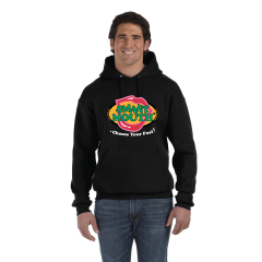 Smart Mouth Black Pullover Hoodie, male model, front with logo imprint