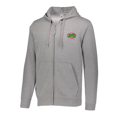 Smart Mouth Grey Zip-Up Hoodie, no model, front with left chest imprint