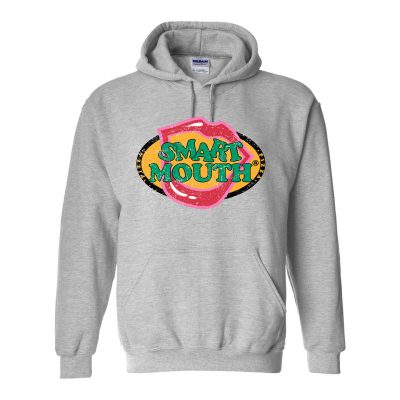 Smart Mouth, Grey Pullover Distressed Hoodie, product thumbnail