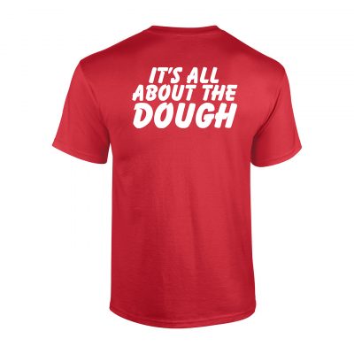 Smart Mouth, It's All About the Dough, Red T-Shirt back, product thumbnail